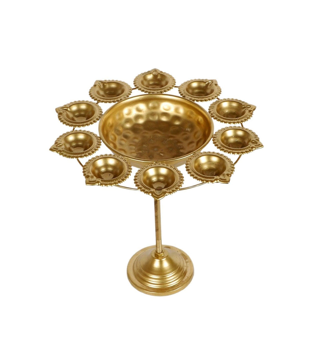 TRENDIFY STORE Decorative Diya Urli With Stand Tealight Holder Stand Set of 3 | Floating Diya Stand Home Decor Showpiece for Decoration | Diwali and Pooja