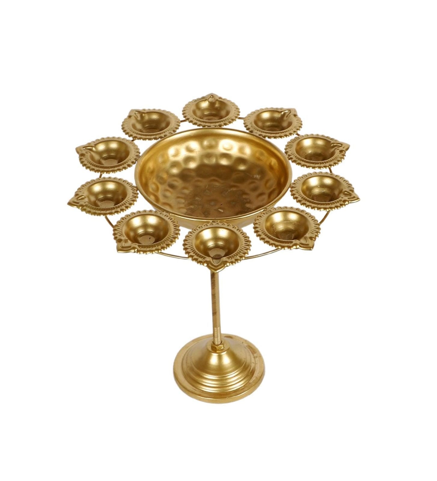 TRENDIFY STORE Decorative Diya Urli With Stand Tealight Holder Stand Set of 3 | Floating Diya Stand Home Decor Showpiece for Decoration | Diwali and Pooja