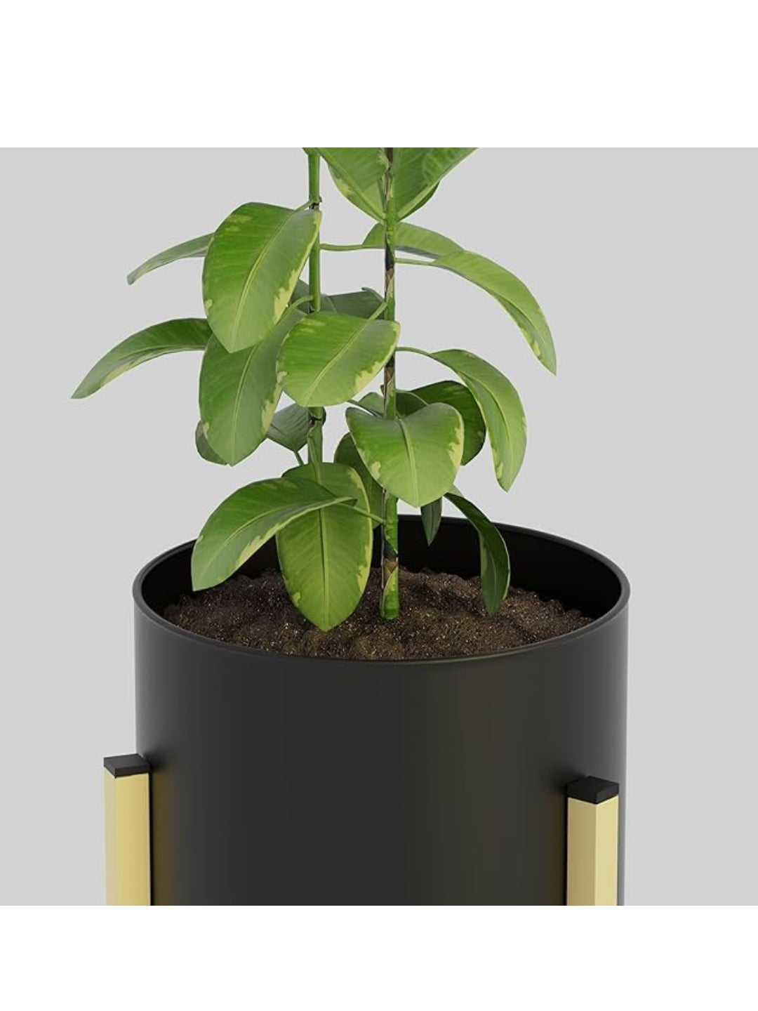 Premium Golden Metal Planter Stand Set of 3 – Modern Indoor & Outdoor Flower Pots