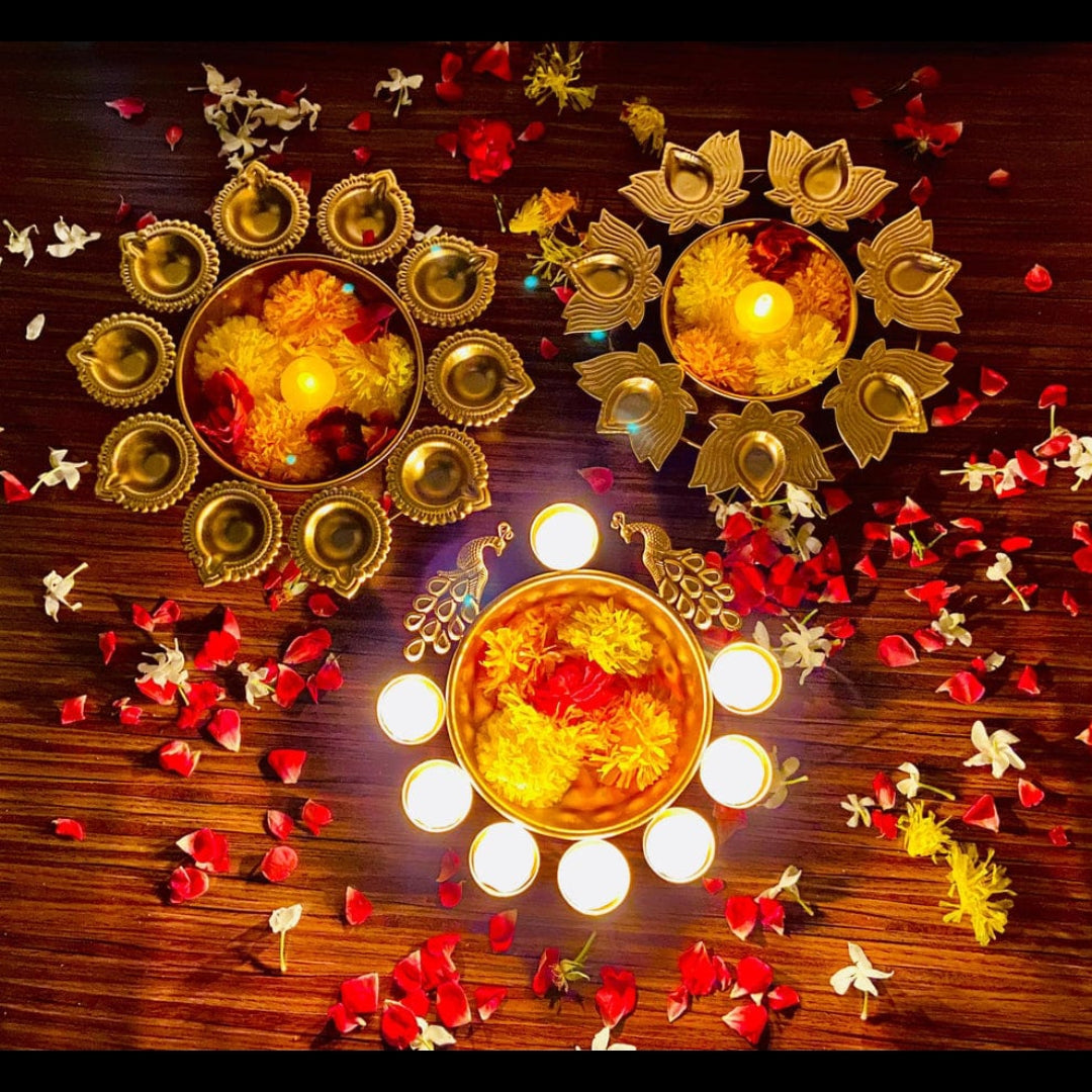 ✨ Traditional Diya Decoration with Flowers ✨