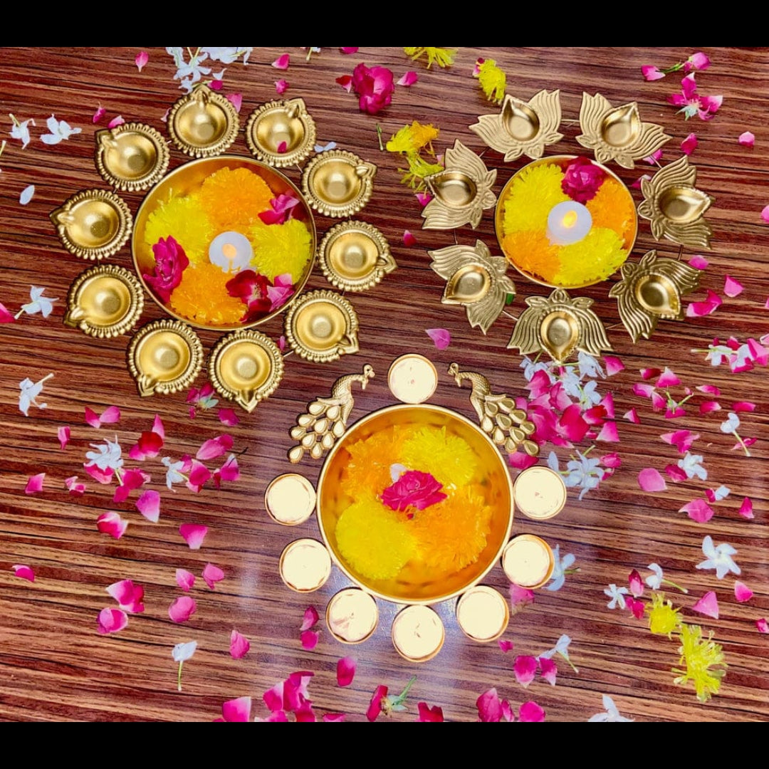 ✨ Traditional Diya Decoration with Flowers ✨